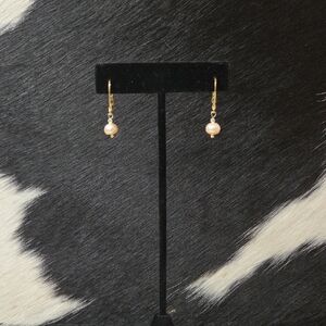 Elegant Gold Drop Cultured Pearl Earrings